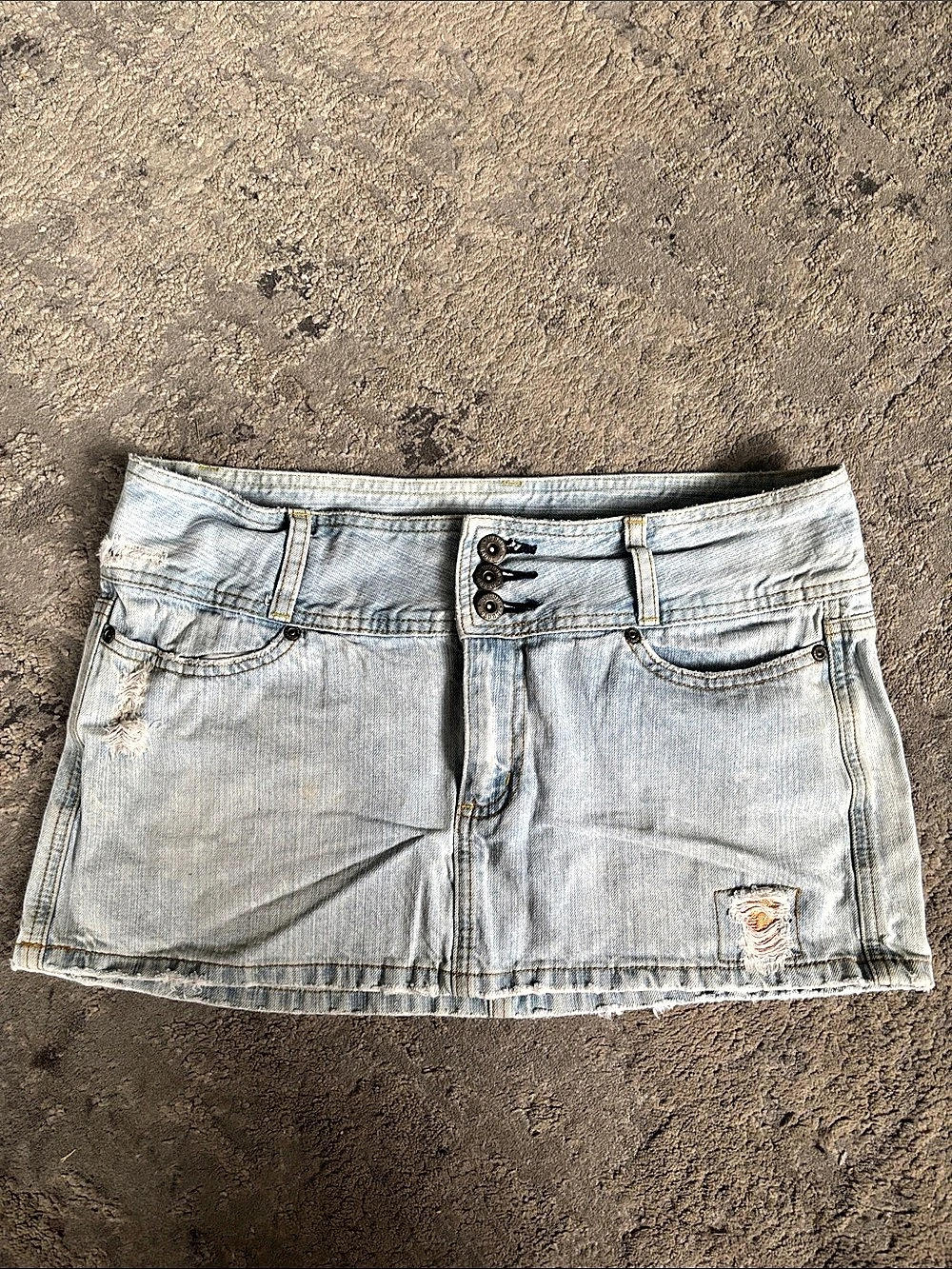 Y2K BONGO Distressed Denim Mini Skirt Size 11